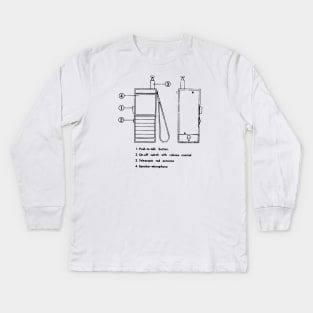 Walkie Talkie Secret Technology Schematic Communication Kids Long Sleeve T-Shirt